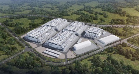 The campus as designed, halls and rooftop cooling