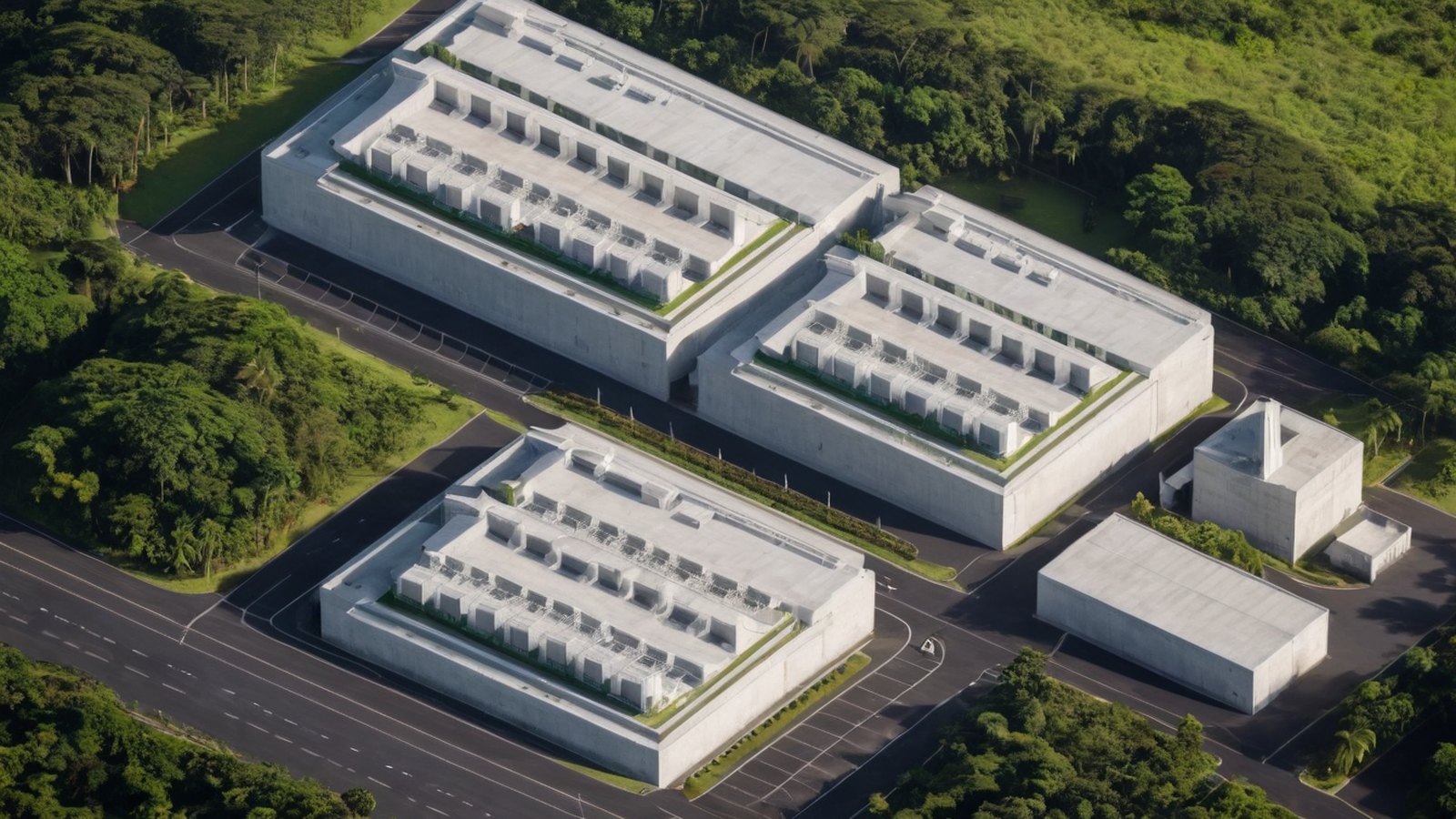 The completed campus as designed